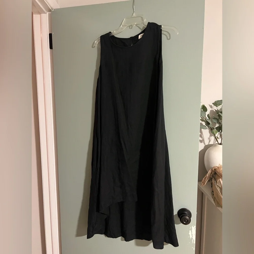Magic Linen ROYAL TOSCANA LINEN DRESS IN BLACK - Size Medium - Picture 3 of 5